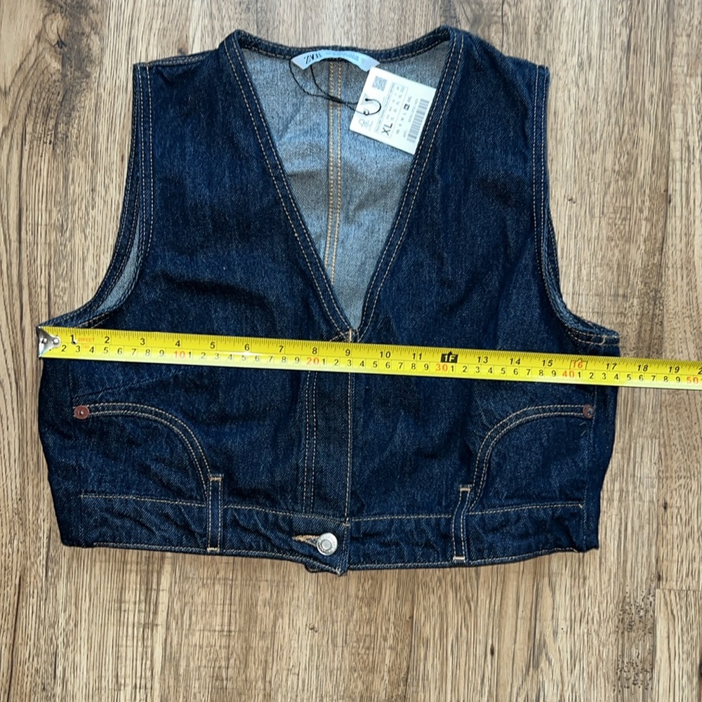 NEW! Zara Dark Denim TRF Vest - Picture 12 of 13
